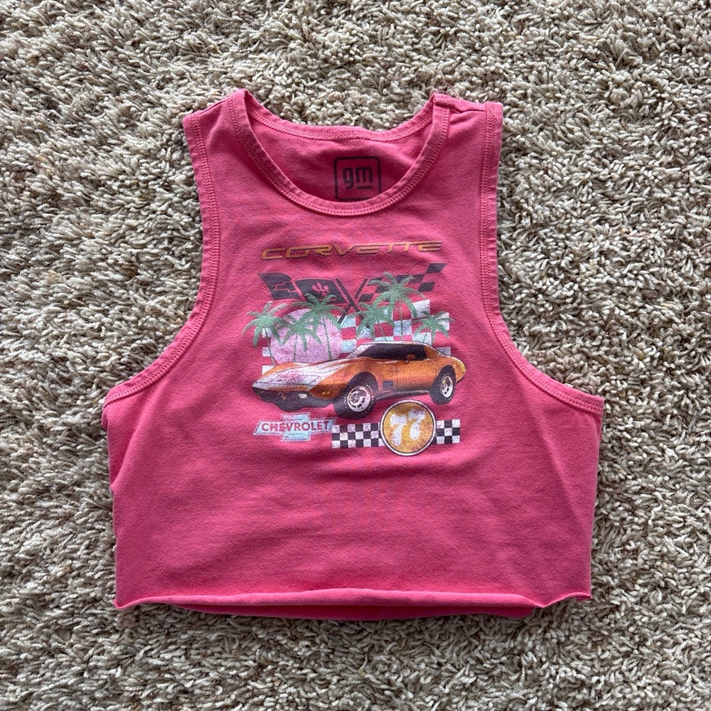 Corvette Pink Graphic Tank Top for Women